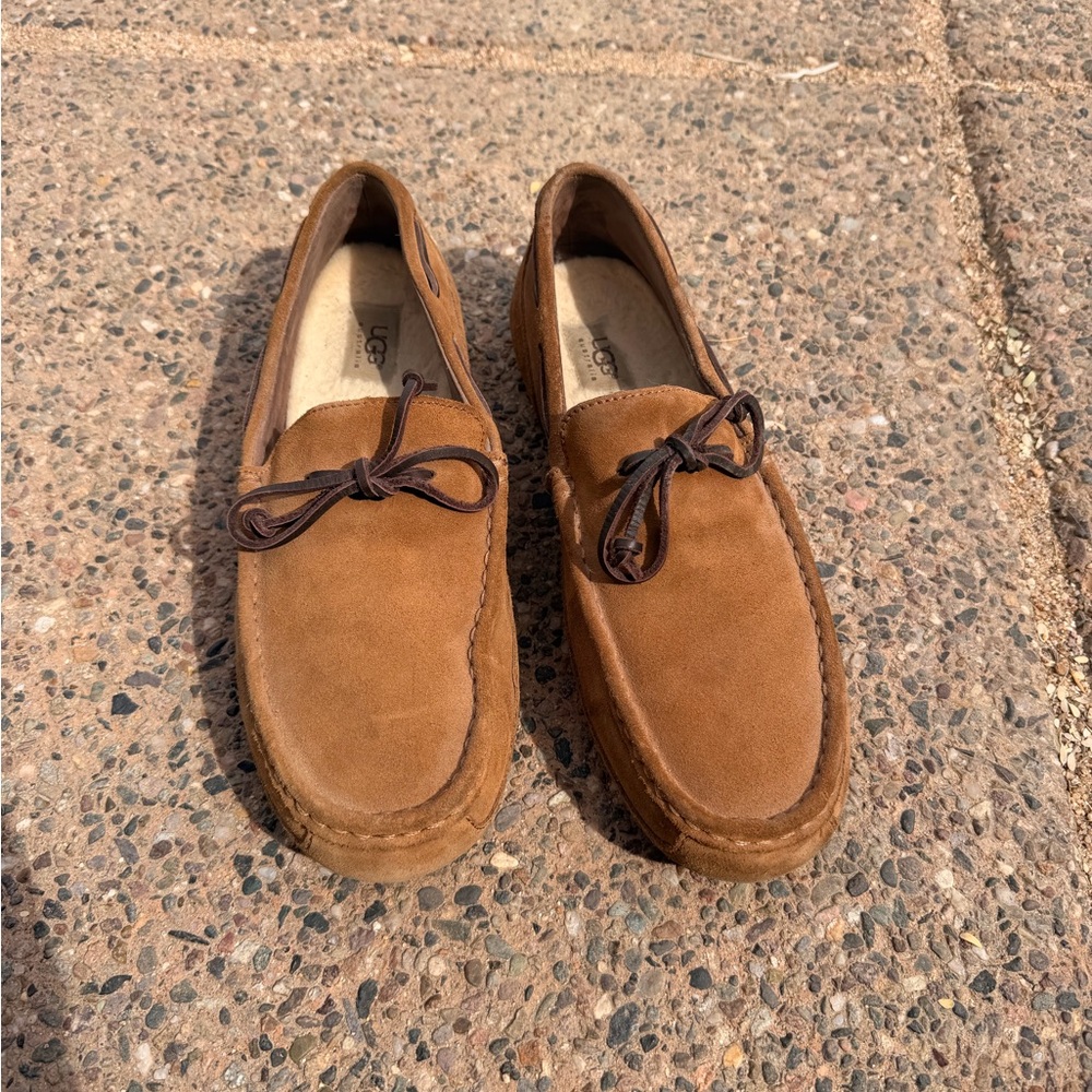 UGG Men's Brown Suede Moccasin Slip-Ons